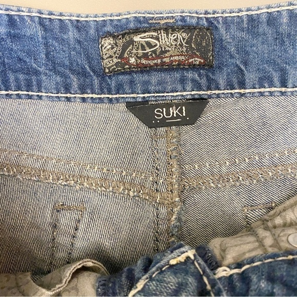 Silver Jeans Suki Mid Slim Boot Size 5/6 (28) Stretch Womens Juniors Distressed - Picture 13 of 14